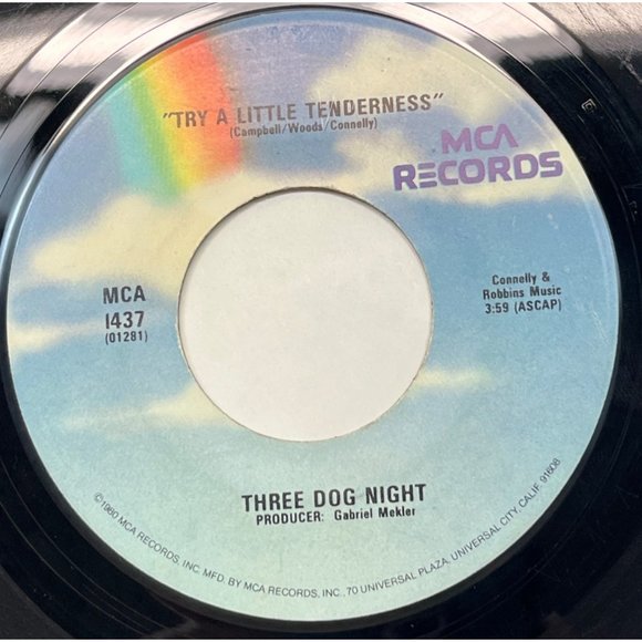 Three Dog Night One / Try A Little Tenderness 45 Rock 1980 MCA - Picture 2 of 4